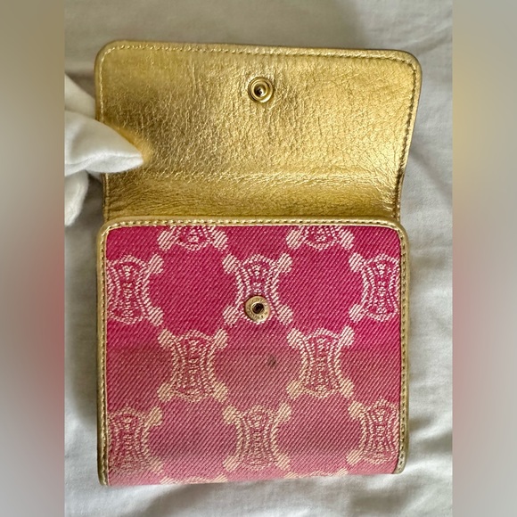 Celine Pink And Gold Macadam Trifold Wallet - Picture 4 of 11